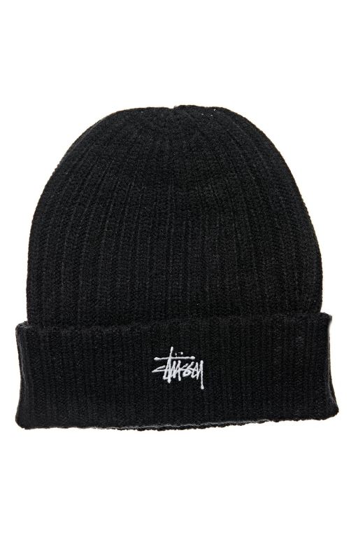 Stussy Mens Graffiti Rib Knit Beanie Hats Black - MBPSU7532